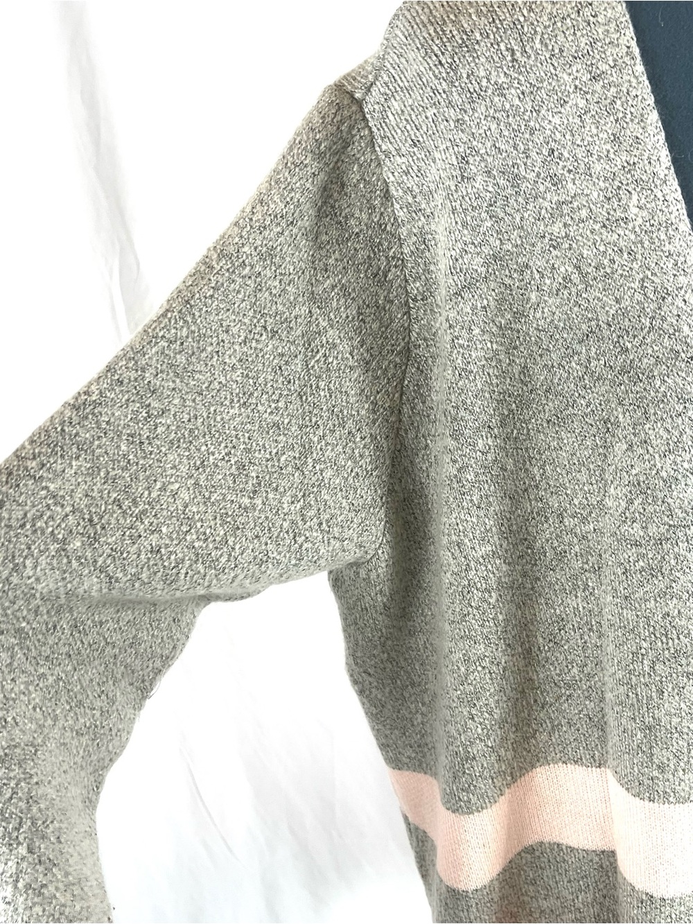 EVRI Plus Size 4X Colorblock Open Front Long Cardigan Gray/Pink/Rust/Brown 951 - Picture 3 of 5
